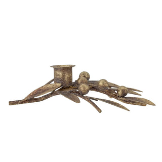 Kandelaar metaal goud Mirabel 18cm van Bloomingville, met materiaal en structuur van dichtbij zichtbaar