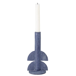 Kandelaar polyresin blauw Bess 22cm van Bloomingville, duidelijk als hoofdfoto afgebeeld
