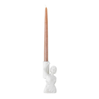 Kandelaar polyresin wit Medea 16cm van Bloomingville, vanuit een aanvullend productaanzicht