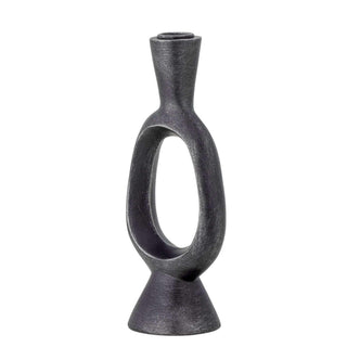 Kandelaar polyresin zwart Bijan 23cm van Bloomingville, van bovenaf met vorm en indeling zichtbaar
