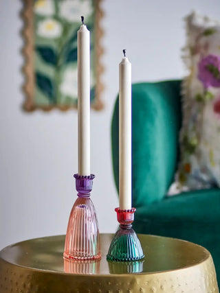 Kandelaar set glas multi Shilo - set van 2 van Bloomingville, toegepast in een sfeervolle interieursetting