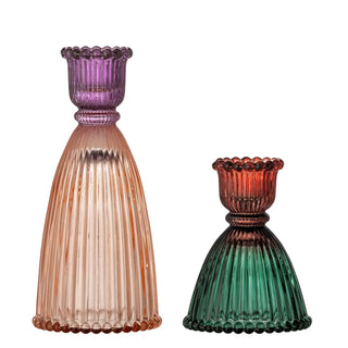 Kandelaar set glas multi Shilo - set van 2 van Bloomingville, duidelijk als hoofdfoto afgebeeld