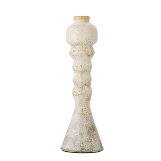Kandelaar terracotta wit Bancroft 33cm van Bloomingville, aan de achterzijde met constructie zichtbaar