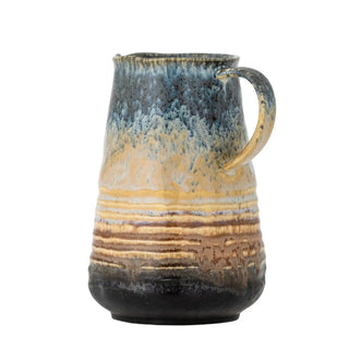 Karaf aardewerk blauw Deana 0,9L van Bloomingville, aan de achterzijde met afwerking zichtbaar
