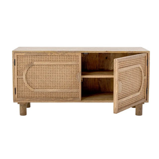 Kast mango naturel Pablo 90cm van Bloomingville, met stof en structuur van dichtbij zichtbaar