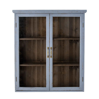 Kast vurenhout blauw Hazem 81cm van Bloomingville, van dichtbij met materiaal en afwerking zichtbaar