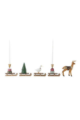 Kerstdecoratie polyresin groen Dasher van Bloomingville, duidelijk als hoofdfoto afgebeeld