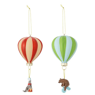 Kerstornament glas multi Hettie - set van 2 van Bloomingville, als set van twee glazen luchtballonornamenten