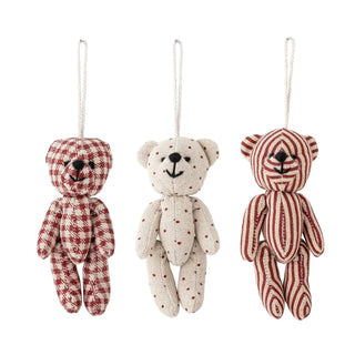 Kerstornament polyester rood Salwa - set van 3 van Bloomingville, van bovenaf met vorm en indeling zichtbaar