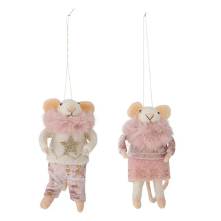 Kerstornament wol rose Peo - set van 2 van Bloomingville, duidelijk als hoofdfoto afgebeeld