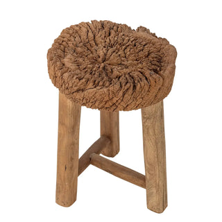 Kruk gerecycled hout naturel Delray 33cm van Bloomingville, van bovenaf met vorm en indeling zichtbaar