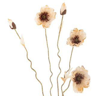 Kunstbloem klaproos naturel 104cm van Bloomingville, duidelijk als hoofdfoto afgebeeld