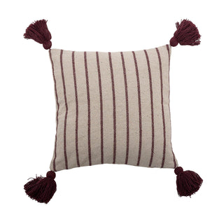 Kussen katoen multi Vivielle 45x45cm van Bloomingville, schuin bekeken met vorm en afwerking zichtbaar