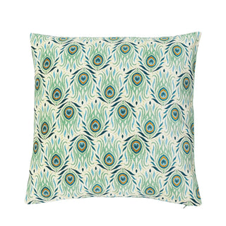 Kussen viscose groen Adia 50x50cm van Bloomingville, met materiaal en structuur van dichtbij zichtbaar