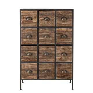 Ladekast metaal zwart Matteo 60x92cm van Bloomingville, met vorm en productdetails duidelijk zichtbaar