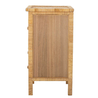 Ladekast rotan naturel Lorris 67cm van Bloomingville, aan de achterzijde met constructie zichtbaar