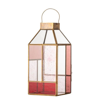 Lantaarn glas roze Drew 34cm van Bloomingville, duidelijk als hoofdfoto afgebeeld