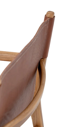 Lounge chair leer bruin Ollie van Bloomingville, met aandacht voor materiaal en afwerking