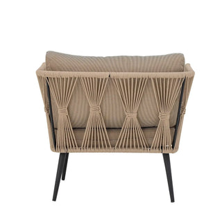 Lounge chair metaal bruin Pavone van Bloomingville, aan de achterzijde met afwerking zichtbaar