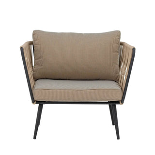 Lounge chair metaal bruin Pavone van Bloomingville, van bovenaf met vorm en indeling zichtbaar