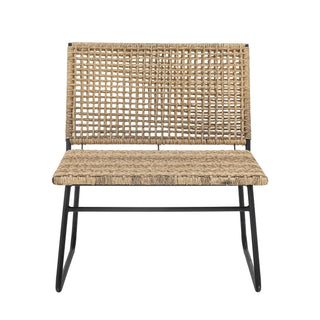 Lounge chair polyrattan nature Vallone van Bloomingville, aan de achterzijde met afwerking zichtbaar