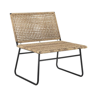 Lounge chair polyrattan nature Vallone van Bloomingville, van bovenaf met vorm en indeling zichtbaar