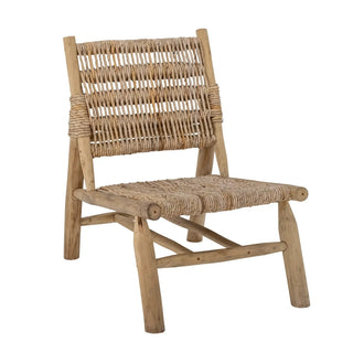 Lounge chair teak nature Ruthy van Bloomingville, met materiaal en structuur van dichtbij zichtbaar