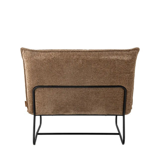 Lounge fauteuil gerecycled polyester bruin Cape van Bloomingville, aan de achterzijde met afwerking zichtbaar