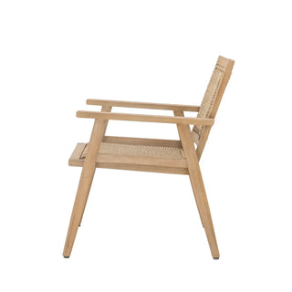 Lounge stoel acacia nature Sorrento van Bloomingville, aan de achterzijde met constructie zichtbaar