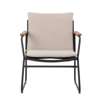 Lounge stoel metaal zwart Hampton van Bloomingville, met vorm en productdetails duidelijk zichtbaar