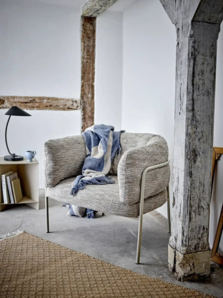 Loungefauteuil beige karel 80cm van Bloomingville, vanuit een aanvullend productaanzicht
