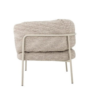 Loungefauteuil beige karel 80cm van Bloomingville, van bovenaf met vorm en indeling zichtbaar