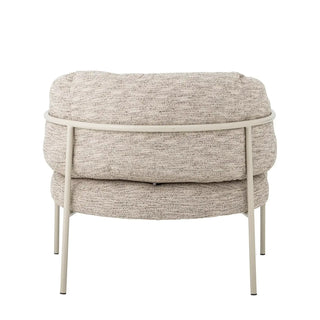 Loungefauteuil beige karel 80cm van Bloomingville, met materiaal en structuur van dichtbij zichtbaar