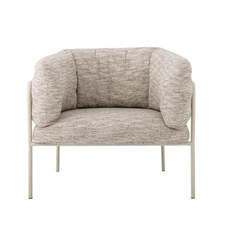 Loungefauteuil beige karel 80cm van Bloomingville, met stof en structuur van dichtbij zichtbaar