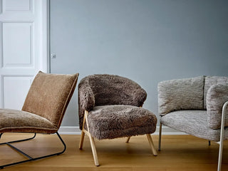 Loungefauteuil beige karel 80cm van Bloomingville, met vorm en productdetails duidelijk zichtbaar