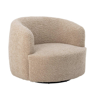 Loungefauteuil polyester nature Bocca van Bloomingville, toegepast in een sfeervolle interieursetting