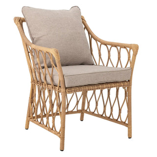Loungefauteuil polyrattan nature Belluce van Bloomingville, aan de achterzijde met afwerking zichtbaar