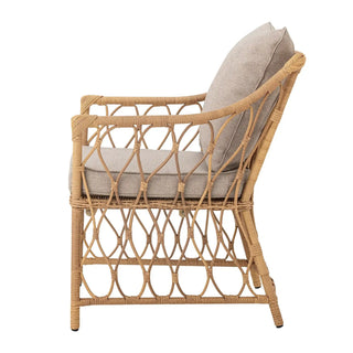 Loungefauteuil polyrattan nature Belluce van Bloomingville, van bovenaf met vorm en indeling zichtbaar