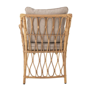 Loungefauteuil polyrattan nature Belluce van Bloomingville, met materiaal en structuur van dichtbij zichtbaar