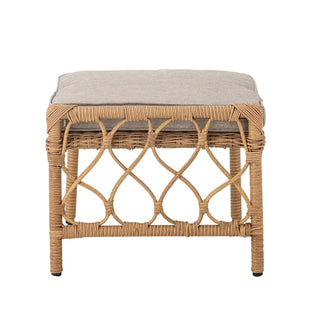 Loungefauteuil polyrattan nature Belluce van Bloomingville, van opzij met vorm en constructie zichtbaar
