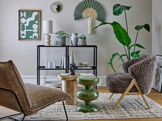 Loungestoel bruin Camino van Bloomingville, aan de achterzijde met constructie zichtbaar