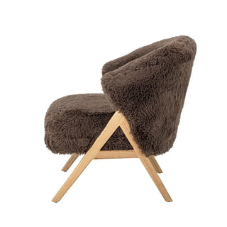 Loungestoel bruin Camino van Bloomingville, met materiaal en structuur van dichtbij zichtbaar