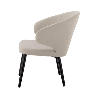 Loungestoel polyester naturel Loon van Bloomingville, met materiaal en structuur van dichtbij zichtbaar