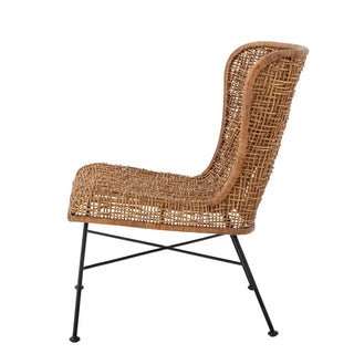 Loungestoel rotan nature Somme van Bloomingville, van bovenaf met vorm en indeling zichtbaar