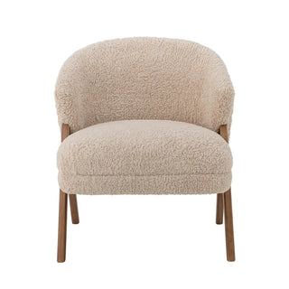 Loungestoel rubberwood beige camino van Bloomingville, van bovenaf met vorm en indeling zichtbaar