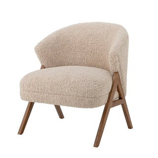 Loungestoel rubberwood beige camino van Bloomingville, met aandacht voor materiaal en afwerking