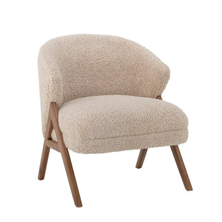 Loungestoel rubberwood beige camino van Bloomingville, duidelijk als hoofdfoto afgebeeld
