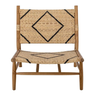Loungestoel teak beige/naturel Lennox van Bloomingville, van bovenaf met vorm en indeling zichtbaar
