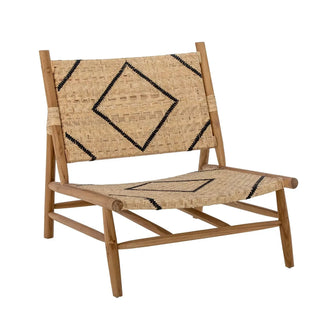 Loungestoel teak beige/naturel Lennox van Bloomingville, met materiaal en structuur van dichtbij zichtbaar