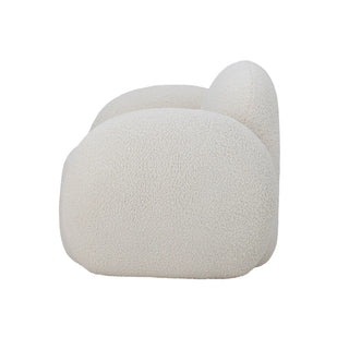 Loungestoel wit teddy bouclé Zanno van Bloomingville, met materiaal en structuur van dichtbij zichtbaar